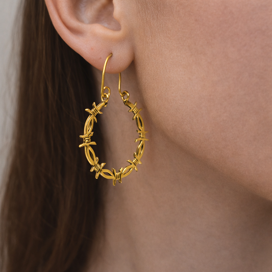 Plain Brass Hoop Earrings Minimalist Everyday HP01-BRS