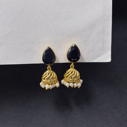 Imperial Dome Gold Plated Jhumka Earrings JH02-GLD