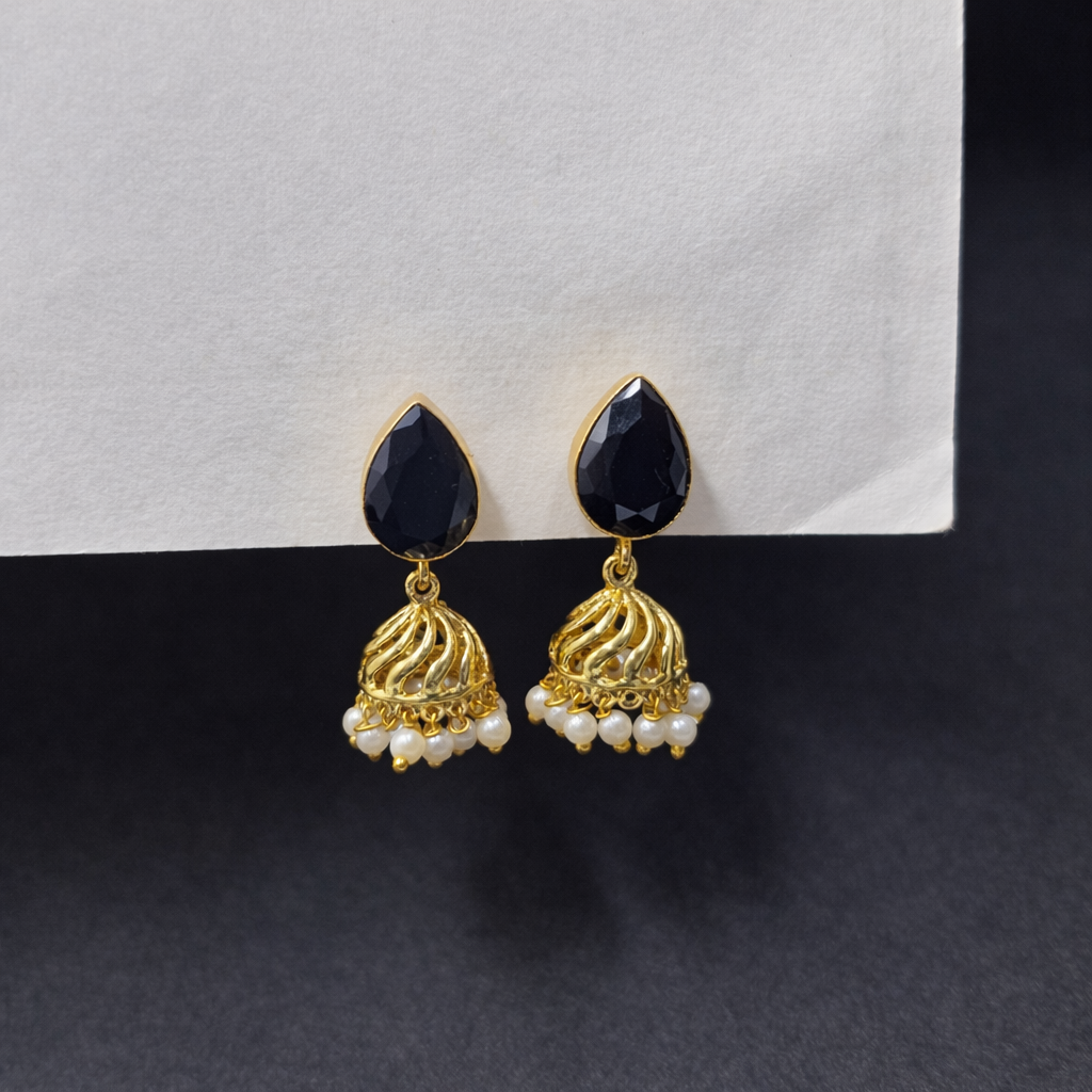 Imperial Dome Gold Plated Jhumka Earrings JH02-GLD