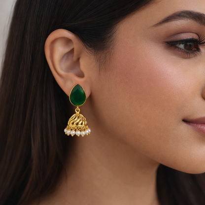 Imperial Dome Gold Plated Jhumka Earrings JH02-GLD