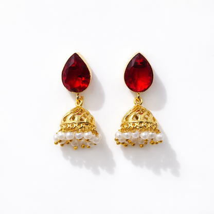 Imperial Dome Gold Plated Jhumka Earrings JH02-GLD