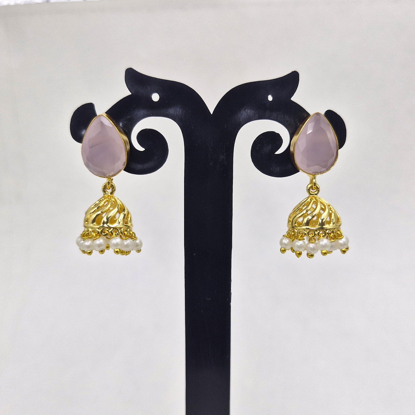 Imperial Dome Gold Plated Jhumka Earrings JH02-GLD