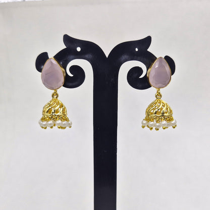Imperial Dome Gold Plated Jhumka Earrings JH02-GLD