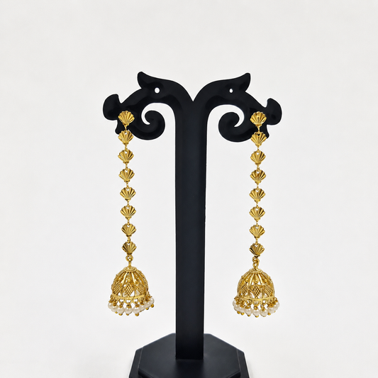 Gold Plated Long Jhumka Earrings for Women Traditional Ethnic Jewelry JH08-GLD
