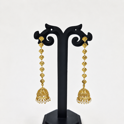 Gold Plated Long Jhumka Earrings for Women Traditional Ethnic Jewelry JH08-GLD