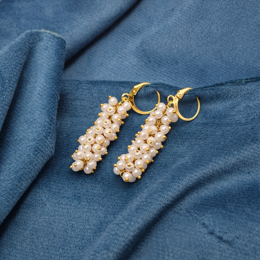 Cluster Of Pearl Earrings Lever Back