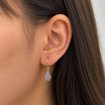 Gold Plated Geometric Drop Earrings for Women Minimalist Dangle Jewelry LB04-GLD