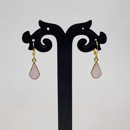 Gold Plated Geometric Drop Earrings for Women Minimalist Dangle Jewelry LB04-GLD