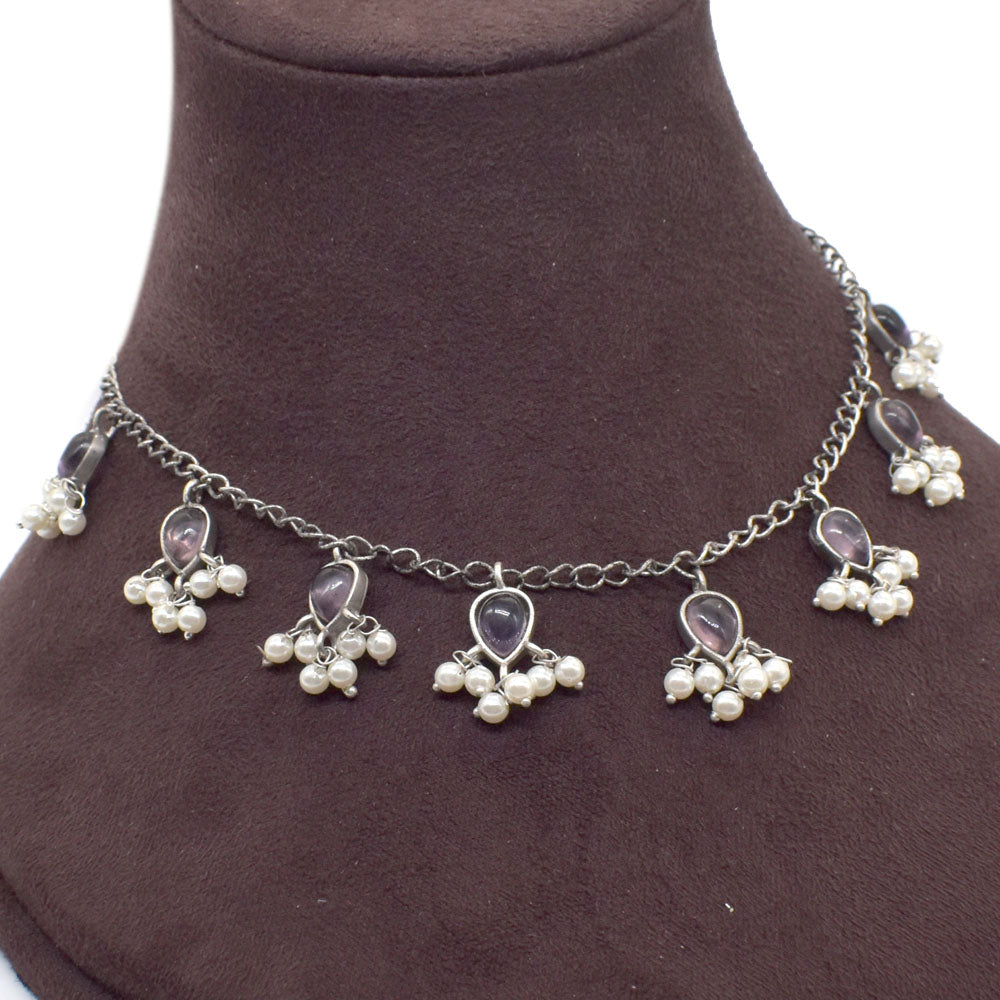 Amethyst Antique Silver Plated Necklace Handmade Gift Fashion Jewelry 18" NEC-4604