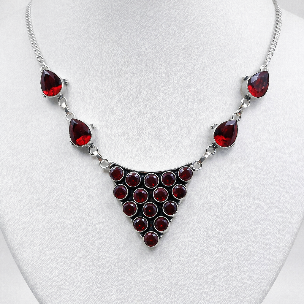 Silver Geometric Necklace Set Bold Statement Elegant Jewelry for Women
