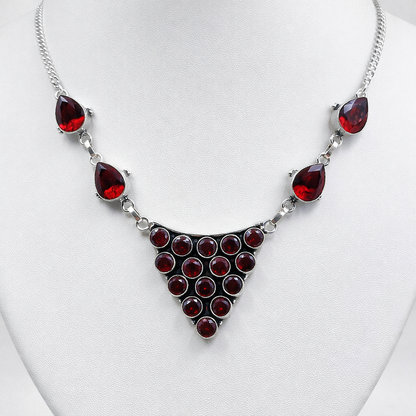 Silver Geometric Necklace Set Bold Statement Elegant Jewelry for Women