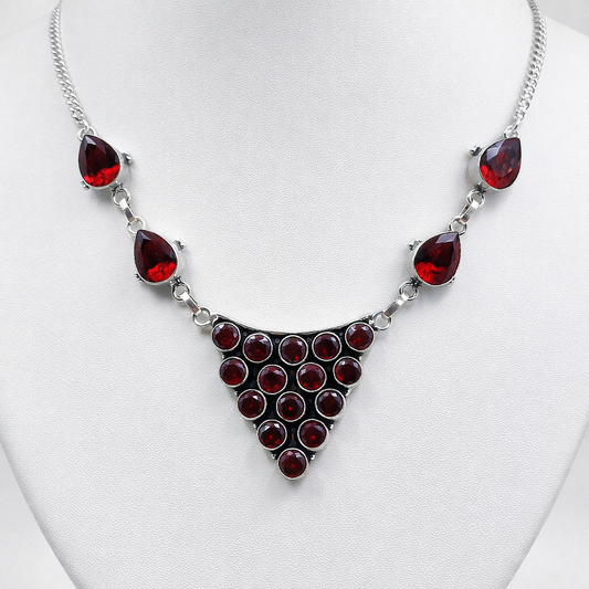 Silver Geometric Necklace Set Bold Statement Elegant Jewelry for Women
