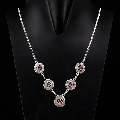 Silver Floral Necklace Set Elegant Minimal Statement Jewelry for Women