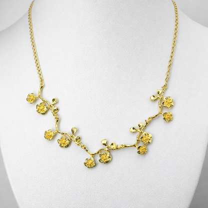 Gold Floral Necklace Set Elegant Minimal Designer Jewelry for Women