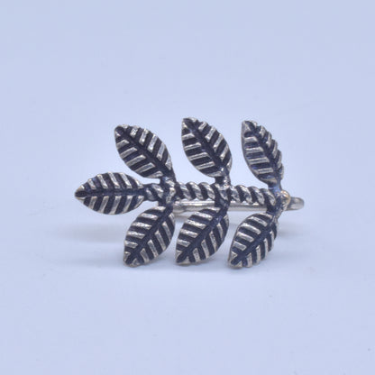 Leaf Septum Antique Silver Plated Leaf Nose Ring Aesthetic Look NR-01