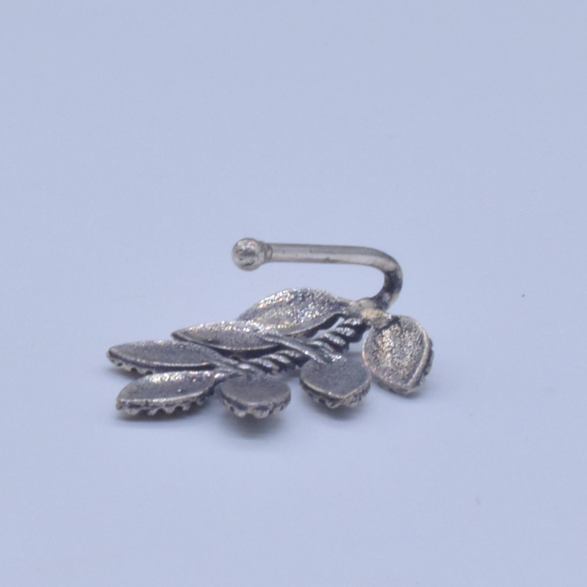Leaf Septum Antique Silver Plated Leaf Nose Ring Aesthetic Look NR-01