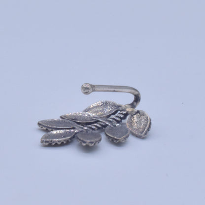 Leaf Septum Antique Silver Plated Leaf Nose Ring Aesthetic Look NR-01