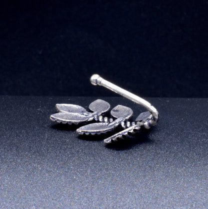 Leaf Septum Antique Silver Plated Leaf Nose Ring Aesthetic Look NR-01