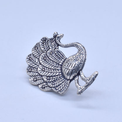 Dancing Peacock Septum Silver Plated Peacock Jewelry Nose Ring NR-02