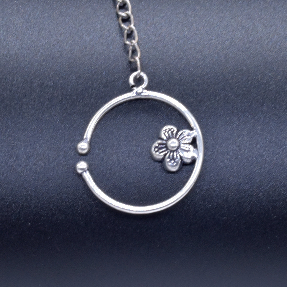 Big Septum Nose Ring Silver Plated Antique Nose Ring With Chain NR-03