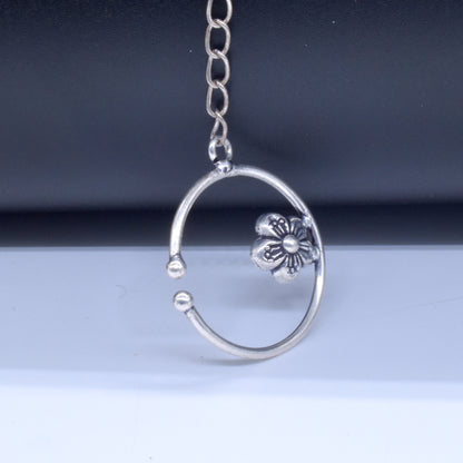 Big Septum Nose Ring Silver Plated Antique Nose Ring With Chain NR-03