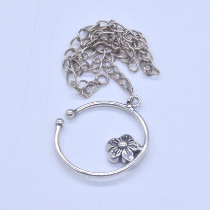 Big Septum Nose Ring Silver Plated Antique Nose Ring With Chain NR-03