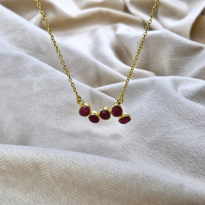 Gold Minimal Pendant Necklace Oval Charm Cluster Delicate Elegant Jewelry PCH01-GLD