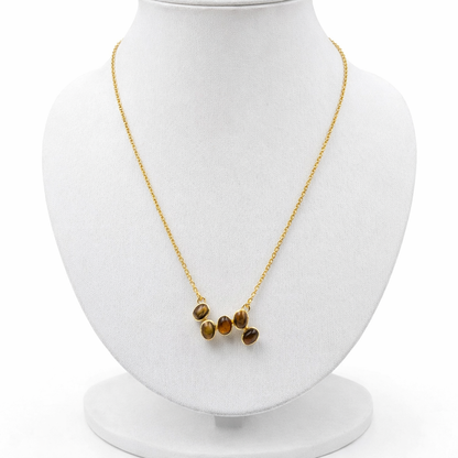 Gold Minimal Pendant Necklace Oval Charm Cluster Delicate Elegant Jewelry PCH01-GLD