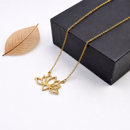 Minimalist Lotus Gold Necklace for Women Spiritual Jewelry PCH03-GLD