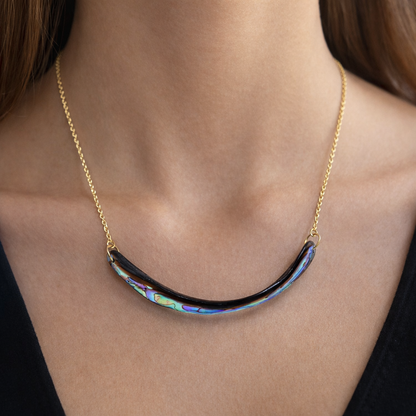 Modern Curved Statement Necklace for Women Minimal Gold Jewelry PCH04-GLD