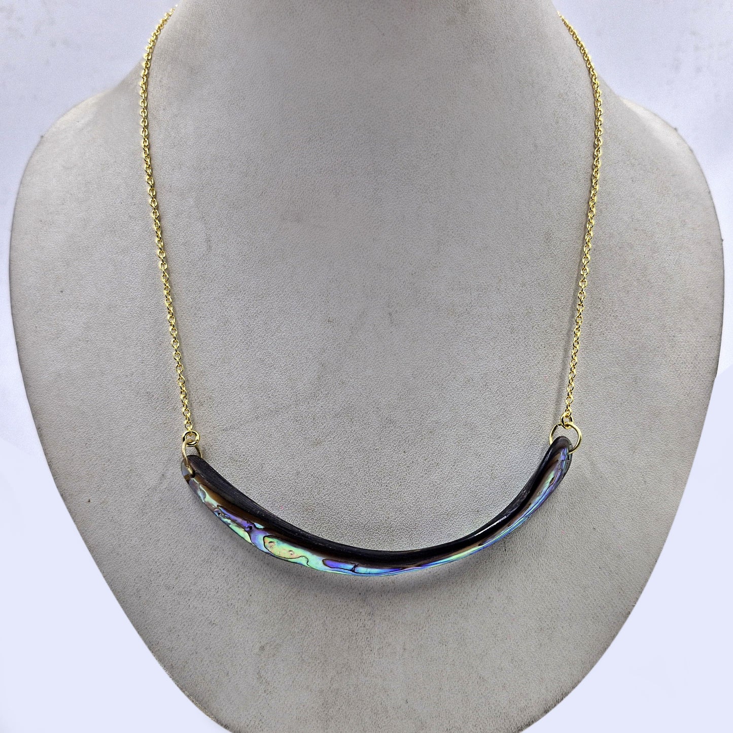 Modern Curved Statement Necklace for Women Minimal Gold Jewelry PCH04-GLD