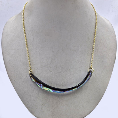 Modern Curved Statement Necklace for Women Minimal Gold Jewelry PCH04-GLD