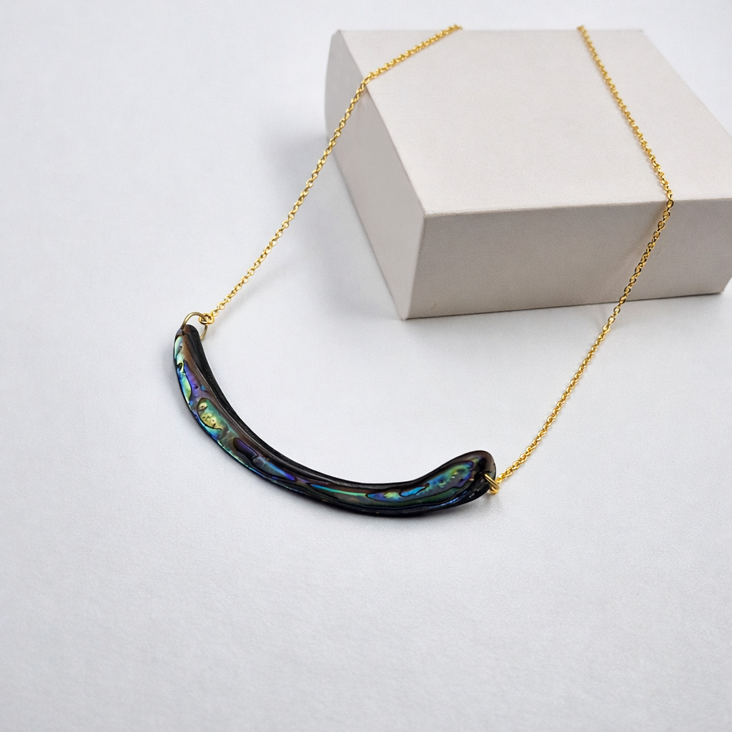 Modern Curved Statement Necklace for Women Minimal Gold Jewelry PCH04-GLD
