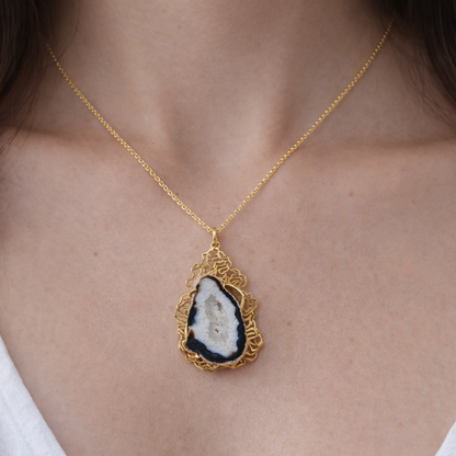 Boho Gold Pendant Necklace for Women Artistic Statement Jewelry PCH05-GLD