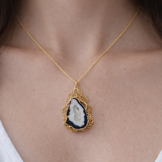 Boho Gold Pendant Necklace for Women Artistic Statement Jewelry PCH05-GLD
