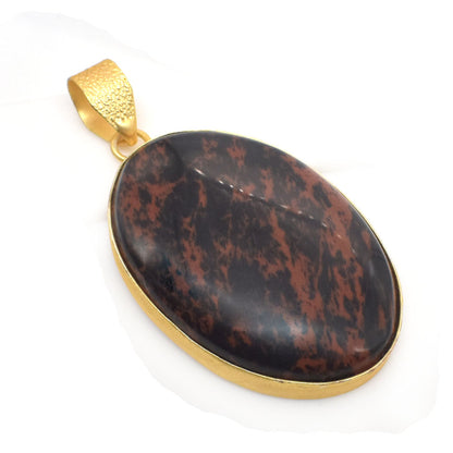Red Mahogany Obsidian Gemstone Handmade Gold Plated Jewelry Pendant 2 PEN-10918