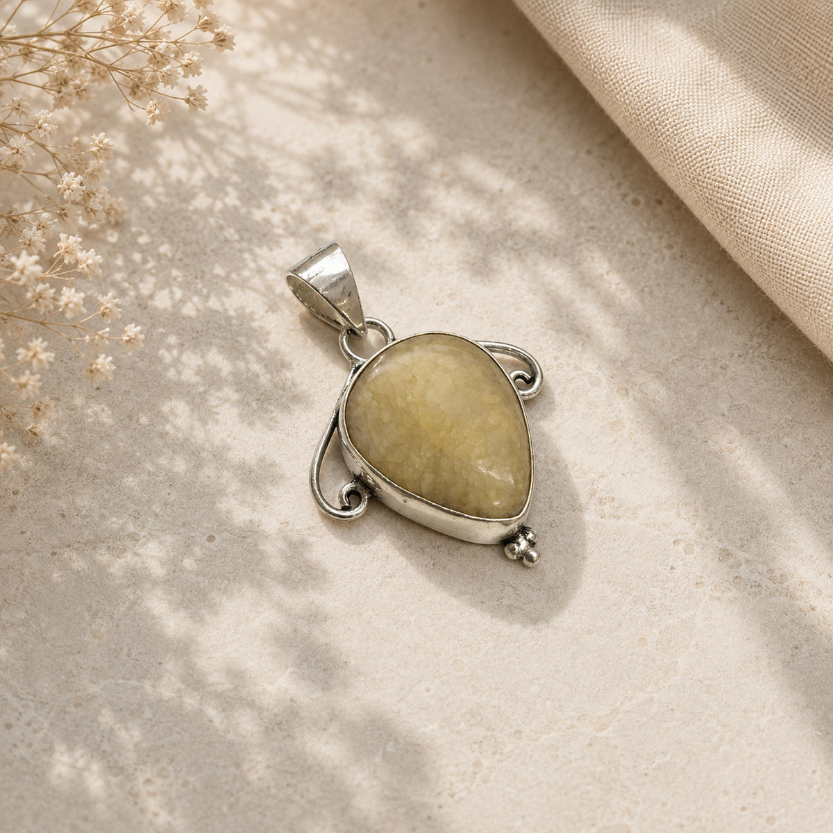 Natural Jasper Silver Pendant, Rectangular Gemstone Boho Jewelry Gift PEN162-SLV-NJR01