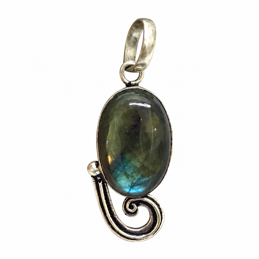 Labradorite Silver Pendant Oval Gemstone Necklace Boho Jewelry PEN234-SLV-NLBD05