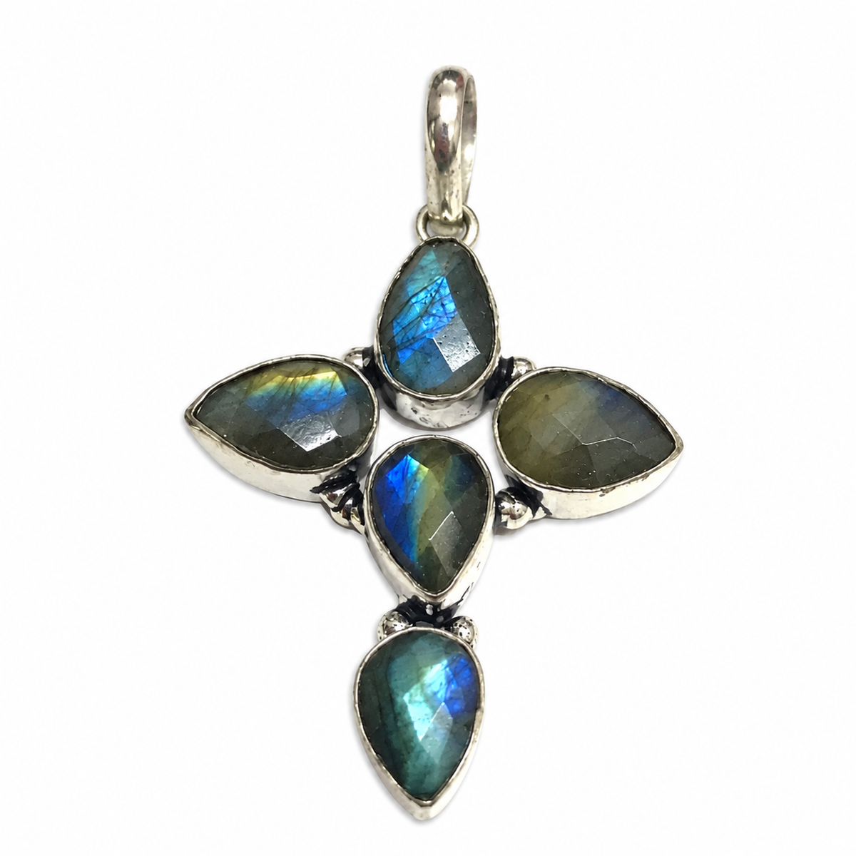 Natural Labradorite Silver Pendant Gemstone Boho Jewelry PEN236-SLV-NLBD05