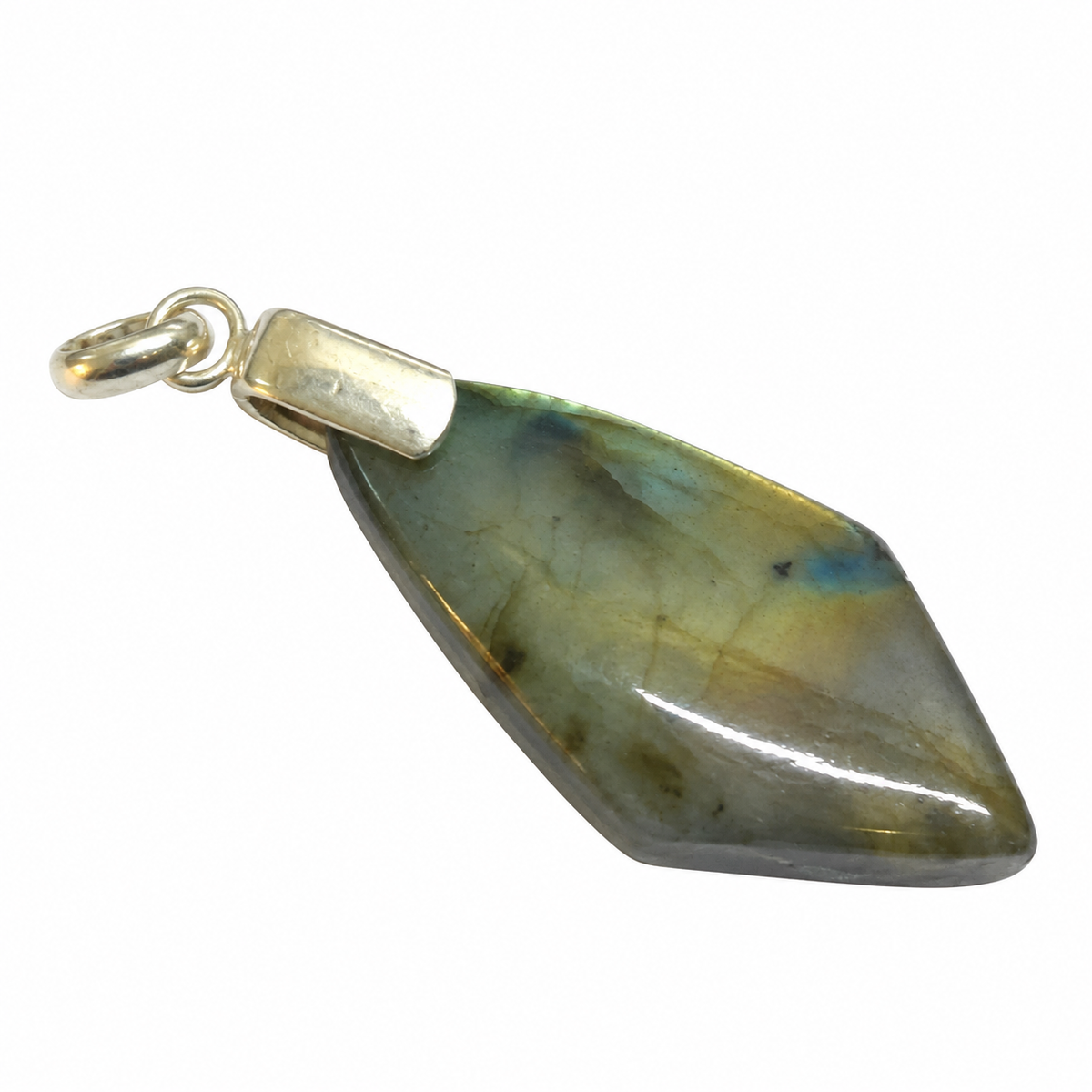 Labradorite Teardrop Pendant Natural Stone Silver Tone Jewelry PEN251-SLV-NLBD01