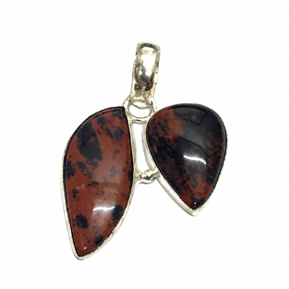 Natural Jasper Pendant Brown Stone Statement Jewelry PEN263-SLV-NJR02