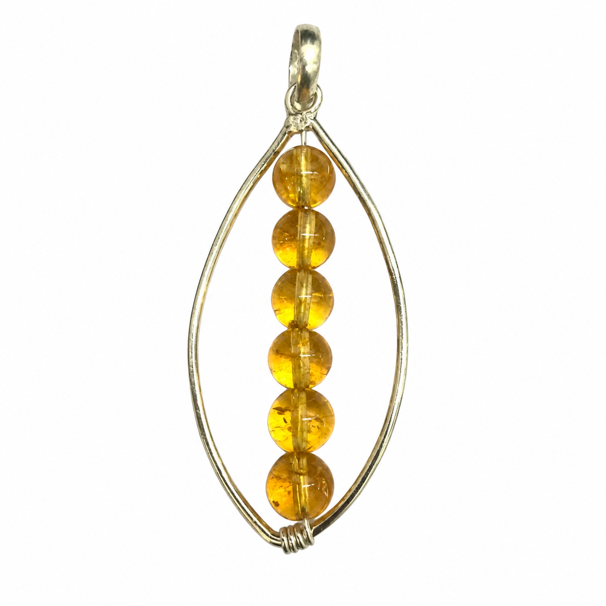 Natural Citrine Pendant, Golden Gemstone Silver Boho Jewelry BPEN310-SLV-NCT06