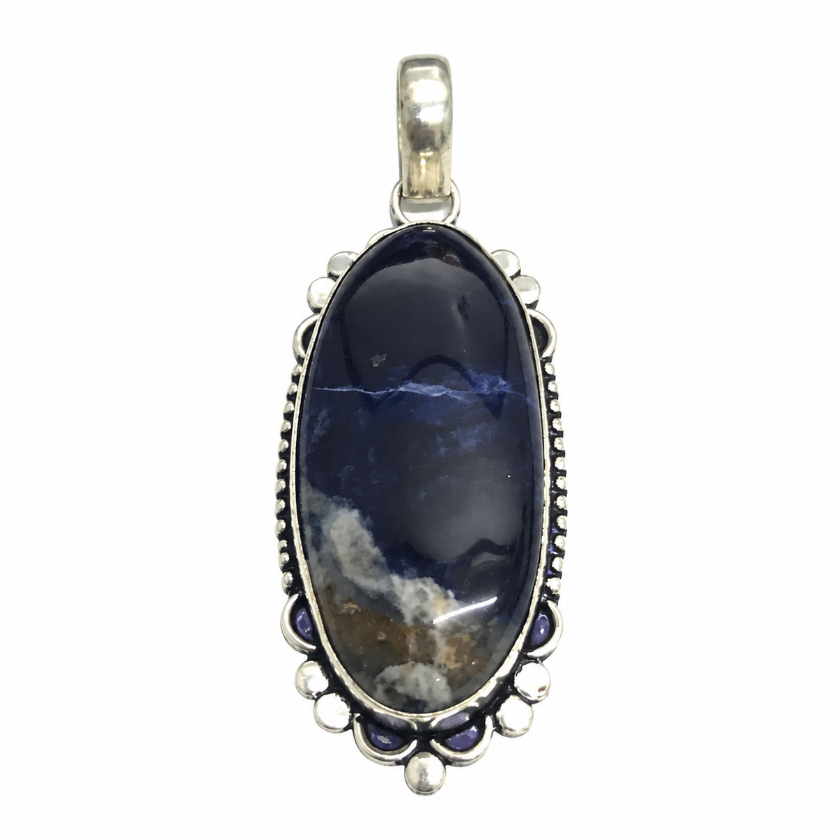 Natural Sodalite Blue Stone Pendant Artisan Jewelry PEN321-SLV-NSDL01