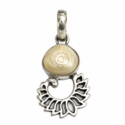Natural Pearl Leaf Pendant, Sterling Silver Boho Jewelry PEN413-SLV-NPRL01