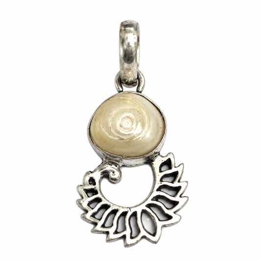 Natural Pearl Leaf Pendant, Sterling Silver Boho Jewelry PEN413-SLV-NPRL01