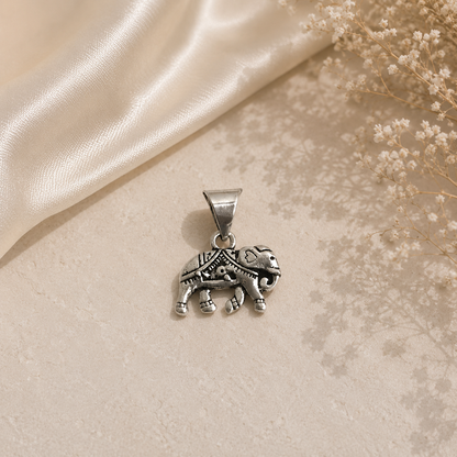 Elephant Tribal Pendant Boho Oxidized Silver Tone Jewelry Gift PEN42-SLV-PLN