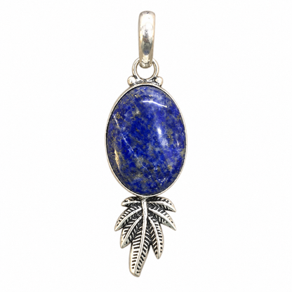 Lapis Lazuli Pendant Vintage Statement Silver Jewelry PEN456-SLV-NLLZ01