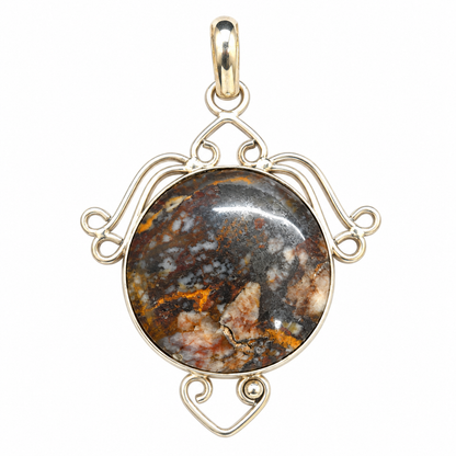 Maligano Jasper Pendant, Natural Gemstone Boho Jewelry PEN530-SLV-NMGJR01