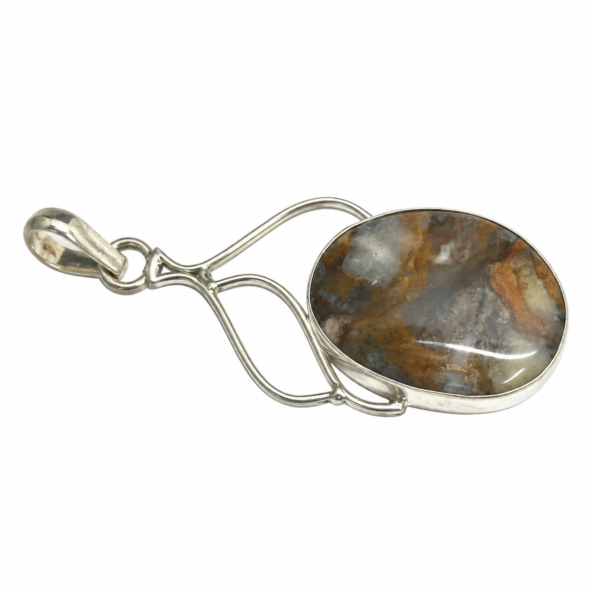 Maligano Jasper Pendant, Natural Gemstone Jewelry PEN531-SLV-NMGJR01