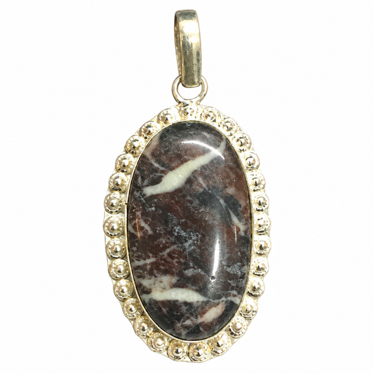 Coconut Jasper Green Oval Pendant Silver Tone Jewelry PEN573-SLV-NCCJR01
